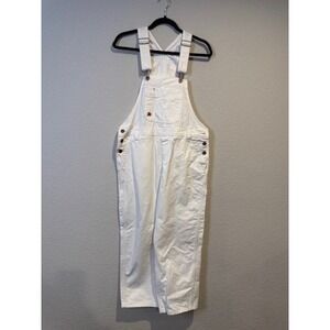 Dickies White Cotton Denim Bib Overalls Carpenter Utility XS FB206WH